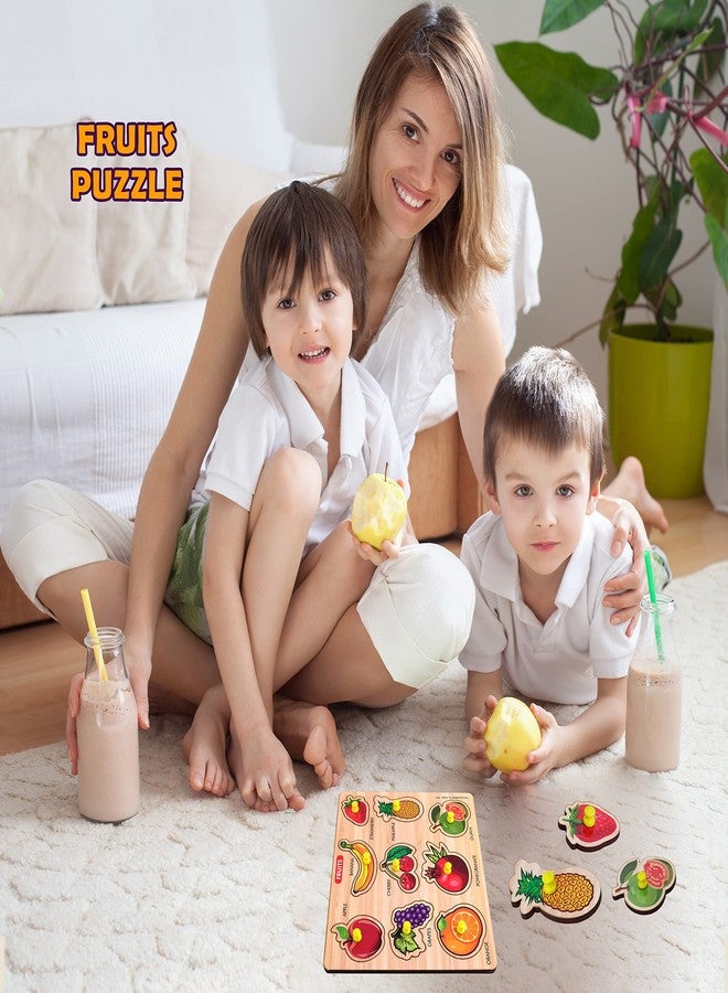 HIGHROOF® Fruit Wooden Puzzle Toys for Kids 3 + Jigsaw Puzzles for Adults Baby Learning Educational Board Game Knop Puzzle - Image 2